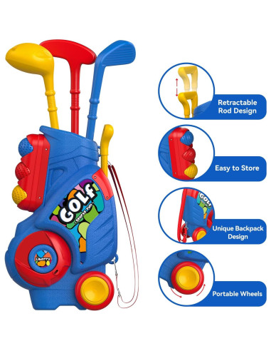 Conjunto de Golf para Niños Liberry con Tapete y Carrito