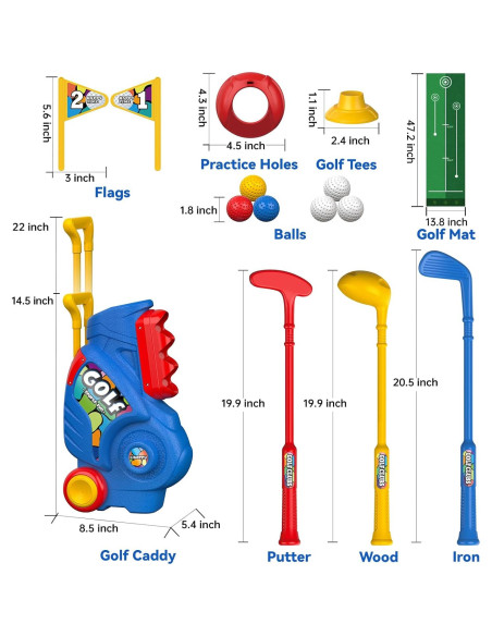Conjunto de Golf para Niños Liberry con Tapete y Carrito