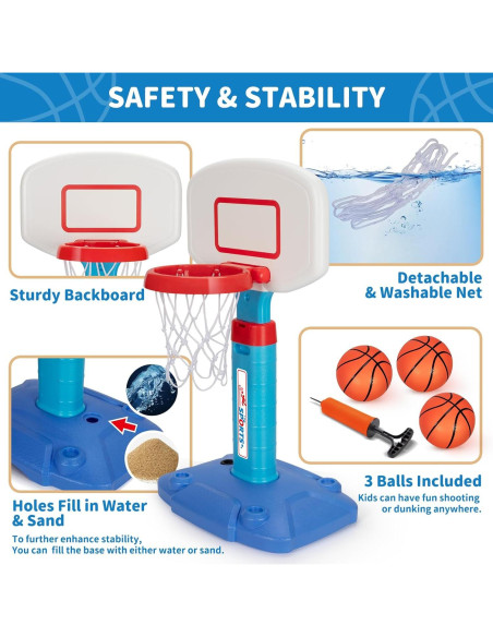 Aro de Baloncesto Ajustable GMAOPHY para Niños 1-6 Años