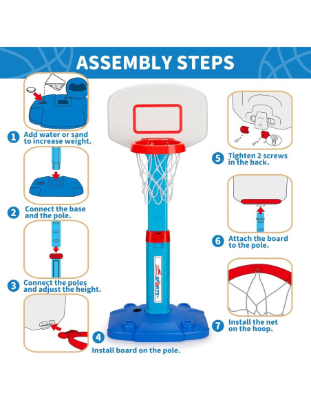 Aro de Baloncesto Ajustable GMAOPHY para Niños 1-6 Años