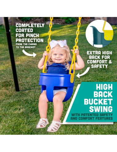 Columpio para Niños Squirrel SQ-31B Azul con Respaldo Alto