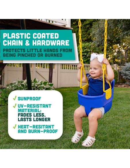 Columpio para Niños Squirrel SQ-31B Azul con Respaldo Alto