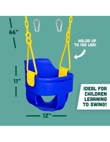 Columpio para Niños Squirrel SQ-31B Azul con Respaldo Alto