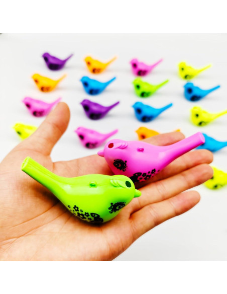 24 Silbatos de Agua en Forma de Ave para Niños - Juguete Musical
