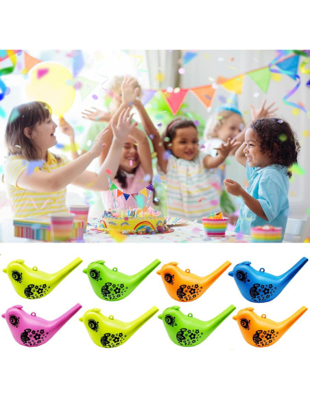 24 Silbatos de Agua en Forma de Ave para Niños - Juguete Musical