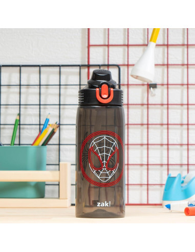 Botella de Agua Zak Designs Spider-Man 740ml con Pajilla