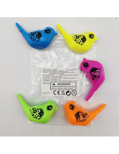 24 Silbatos de Agua en Forma de Ave para Niños - Juguete Musical