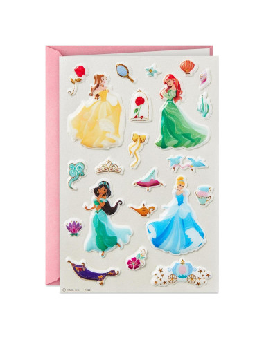 Tarjeta de Cumpleaños Hallmark Disney Princesas con Stickers