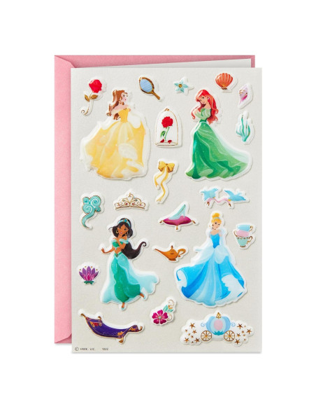 Tarjeta de Cumpleaños Hallmark Disney Princesas con Stickers