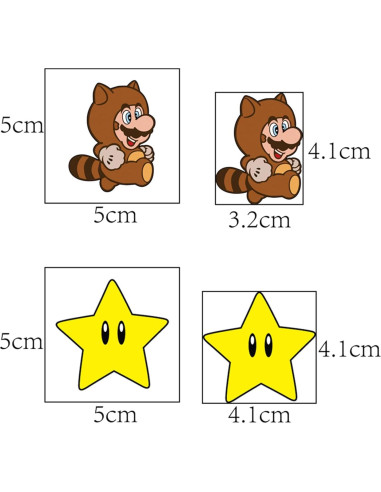 20 Hojas de Tatuajes Temporales Mario para Niños