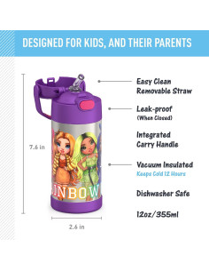 Botella de Acero Inoxidable THERMOS FUNTAINER 354ml Rainbow High 2