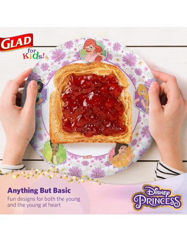 Platos de Papel Disney Princesas Glad 21.6 cm - 40 Unidades