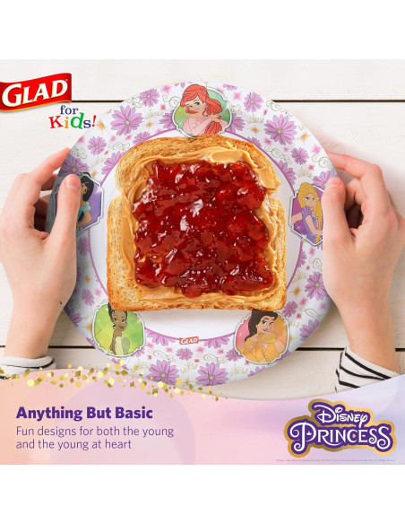 Platos de Papel Disney Princesas Glad 21.6 cm - 40 Unidades