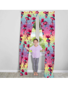 Cortinas de Ventana para Niños Franco 66x175 cm Trolls World Tour 2