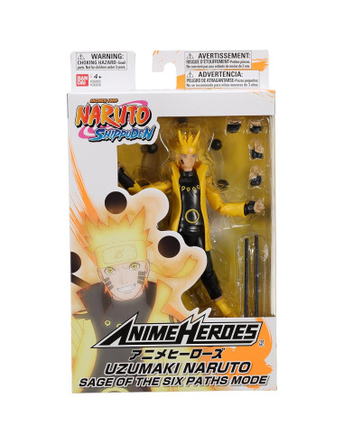 Figura Naruto Uzumaki Modo Sabio - Anime Heroes - Bandai