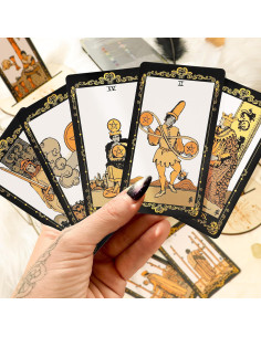 Set de Tarot SUGEYA 78 Cartas Negras con Guía y Accesorios 2
