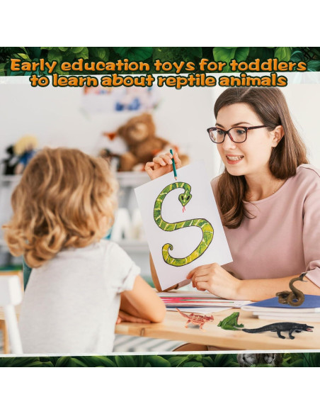 26 Figuras de Animales Anfibios y Reptiles Sratte - Juguetes Educativos