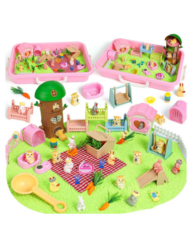 Kit Sensorial de Arena para Niños KNASON Conejo y Hámster