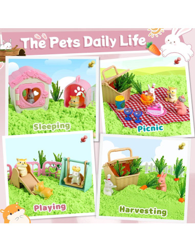 Kit Sensorial de Arena para Niños KNASON Conejo y Hámster