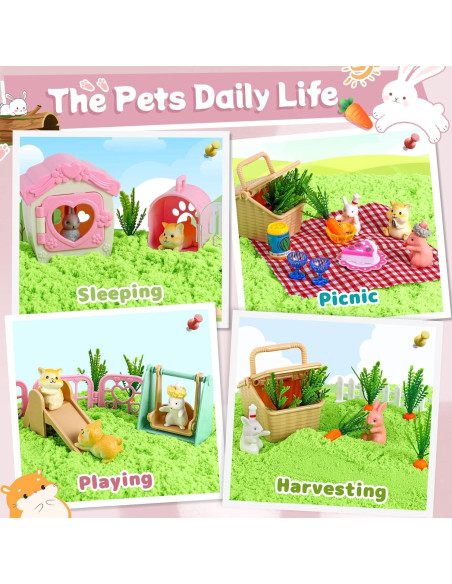 Kit Sensorial de Arena para Niños KNASON Conejo y Hámster Kit Sensorial de Arena para Niños KNASON Conejo y Hámster