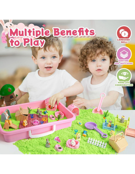 Kit Sensorial de Arena para Niños KNASON Conejo y Hámster Kit Sensorial de Arena para Niños KNASON Conejo y Hámster