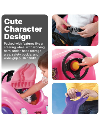 Coche de Montar Step2 para Niños Rosa con Cinturón y Claxon