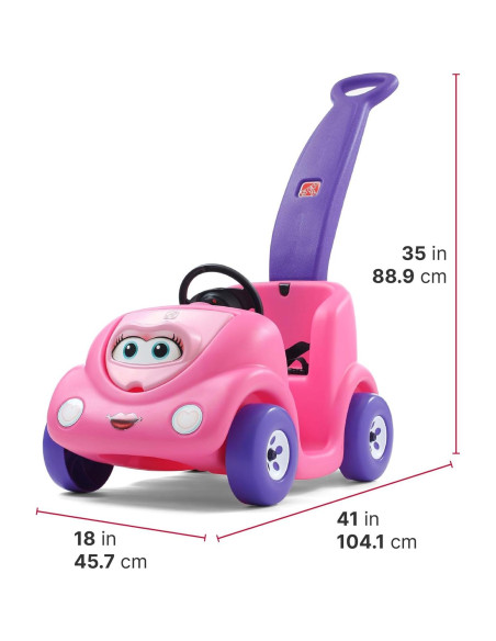 Coche de Montar Step2 para Niños Rosa con Cinturón y Claxon