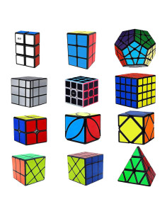 Conjunto de Cubos Mágicos Ahyuan 12 Piezas para Niños y Adultos