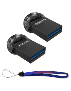 SanDisk Ultra Fit 64GB USB 3.1 Pen Drive (Paquete de 2) con Lanyard