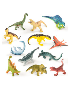 Figuras de Dinosaurios Miniatura RECUR 12 Pcs Pintadas a Mano