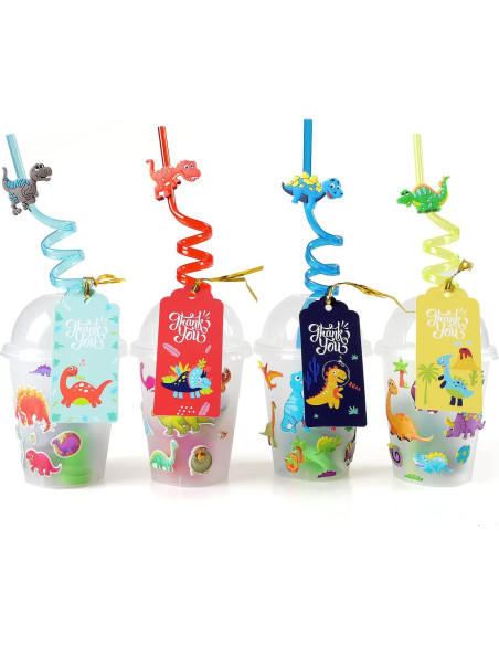 Favoritos de Fiesta de Dinosaurios MOVINPE - 12 Vasos Reutilizables
