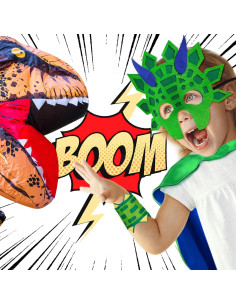 Disfraz de Dinosaurio iROLEWIN para Niños con Capa y Máscara 2