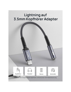 Adaptador JSAUX Lightning a 3.5mm para iPhone - Certificado MFi 2