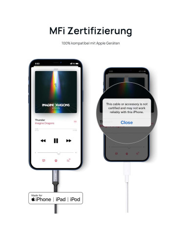 Adaptador JSAUX Lightning a 3.5mm para iPhone - Certificado MFi