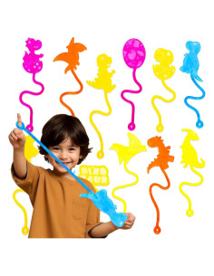 24 Manos Pegajosas de Dinosaurio Juguetes Antiestrés Niños