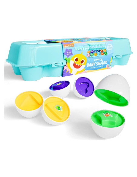 Juguete Montessori Baby Shark - 12 Huevos Coloridos para Niños