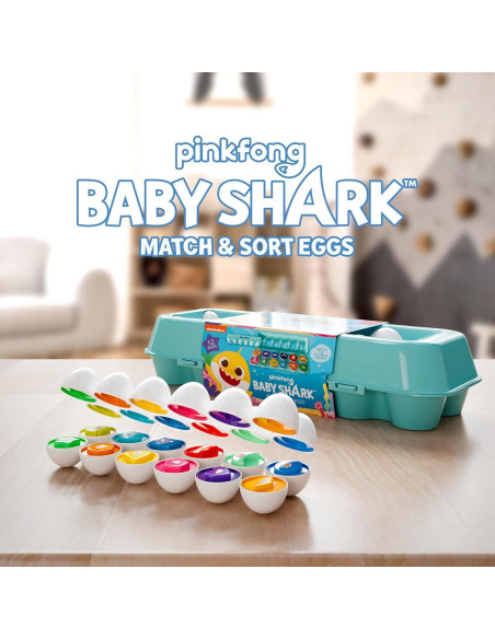 Juguete Montessori Baby Shark - 12 Huevos Coloridos para Niños