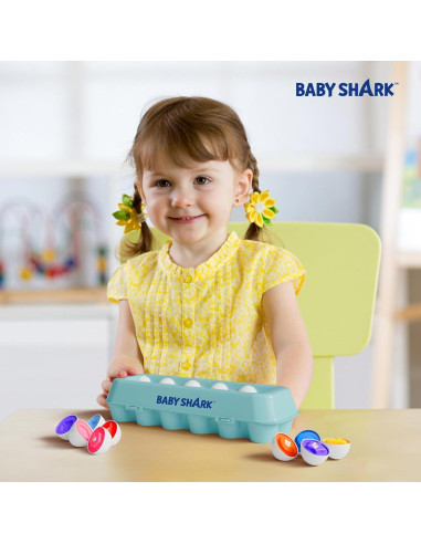 Juguete Montessori Baby Shark - 12 Huevos Coloridos para Niños