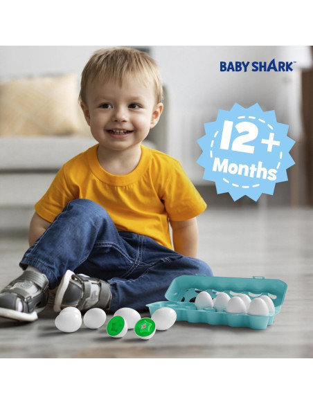 Juguete Montessori Baby Shark - 12 Huevos Coloridos para Niños