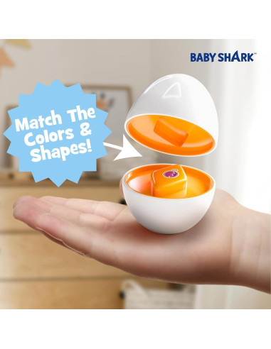 Juguete Montessori Baby Shark - 12 Huevos Coloridos para Niños