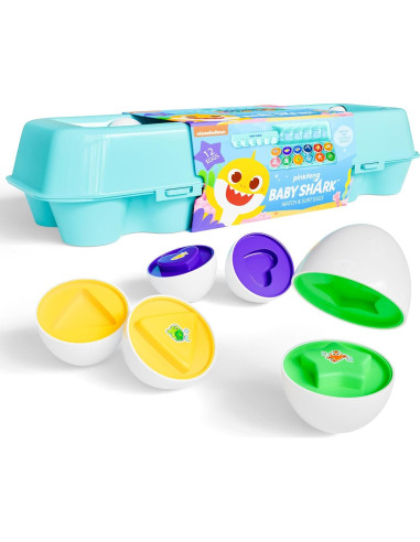 Juguete Montessori Baby Shark - 12 Huevos Coloridos para Niños