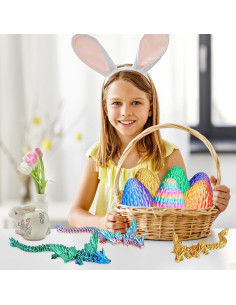 Huevo de Dragón Impreso 3D Grande Verde Bosque con Dragón 2