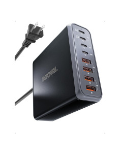 Cargador USB C Intoval K44 140W 8 Puertos Negro