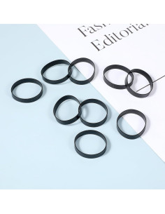 100 Bandas de Goma Negras de Silicona 25mm Reutilizables 2