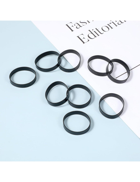100 Bandas de Goma Negras de Silicona 25mm Reutilizables