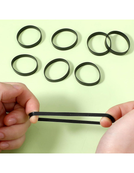 100 Bandas de Goma Negras de Silicona 25mm Reutilizables