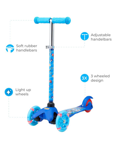 Scooter Voyager Sonic 3 Ruedas con Luces LED 2,08 kg