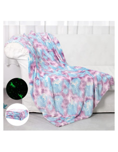 Manta Unicornio Brillante SALIMAH 152x127 cm Suave