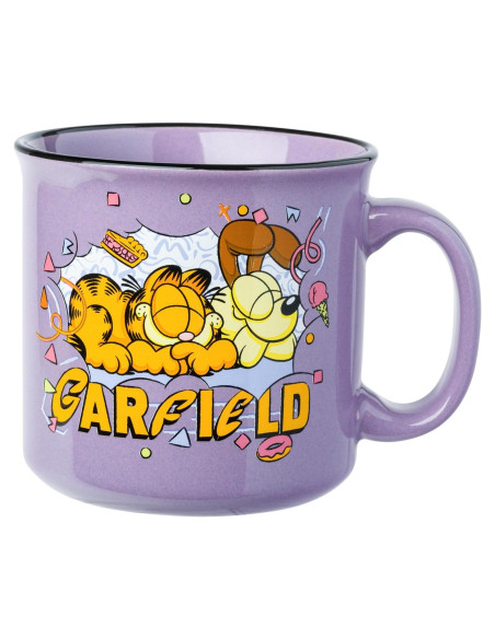 Taza Camper Cerámica Silver Buffalo Garfield y Odie 591ml