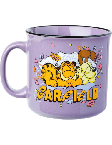 Taza Camper Cerámica Silver Buffalo Garfield y Odie 591ml